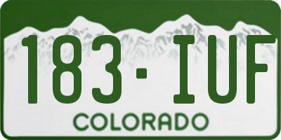 CO license plate 183IUF