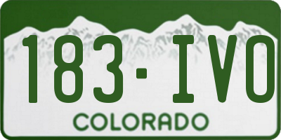 CO license plate 183IVO