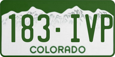 CO license plate 183IVP