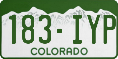 CO license plate 183IYP