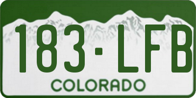 CO license plate 183LFB