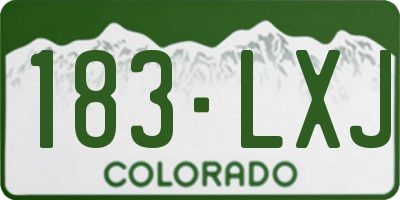 CO license plate 183LXJ