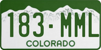 CO license plate 183MML