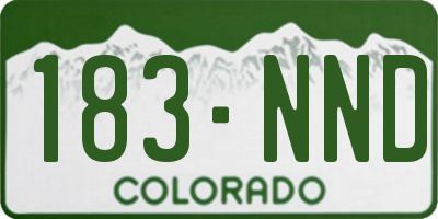 CO license plate 183NND