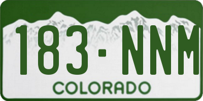 CO license plate 183NNM