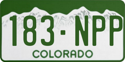 CO license plate 183NPP