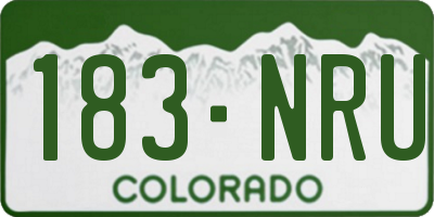 CO license plate 183NRU