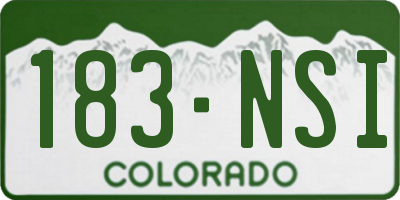 CO license plate 183NSI