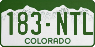 CO license plate 183NTL