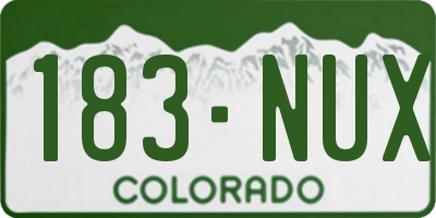 CO license plate 183NUX