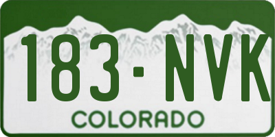CO license plate 183NVK
