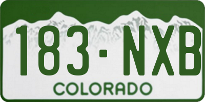 CO license plate 183NXB