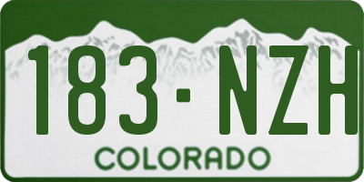 CO license plate 183NZH