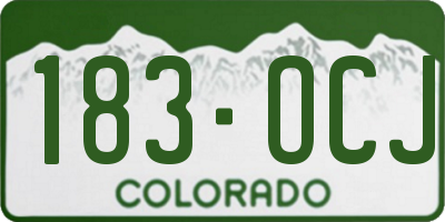 CO license plate 183OCJ