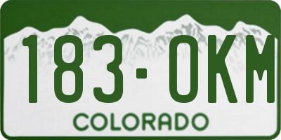 CO license plate 183OKM