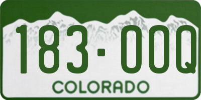 CO license plate 183OOQ