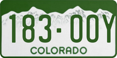 CO license plate 183OOY