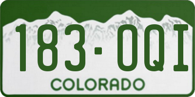 CO license plate 183OQI