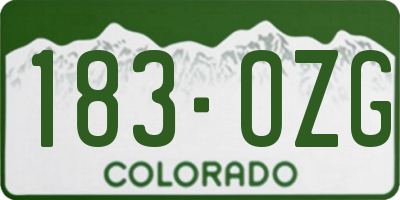 CO license plate 183OZG