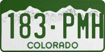 CO license plate 183PMH