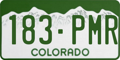 CO license plate 183PMR