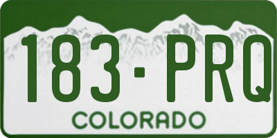 CO license plate 183PRQ