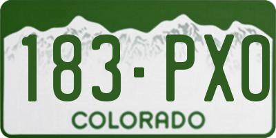 CO license plate 183PXO