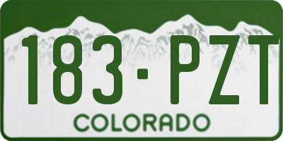 CO license plate 183PZT