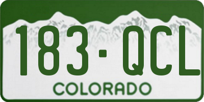 CO license plate 183QCL