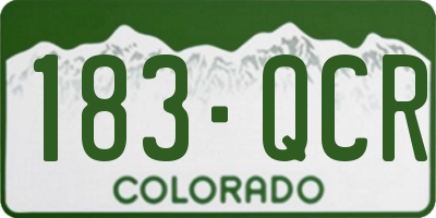 CO license plate 183QCR