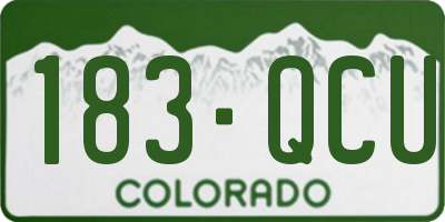 CO license plate 183QCU