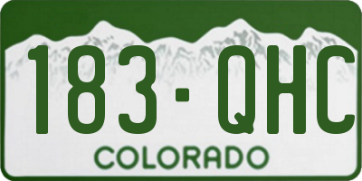 CO license plate 183QHC