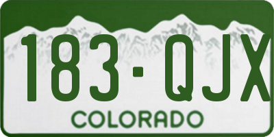 CO license plate 183QJX
