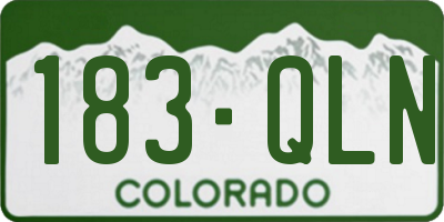 CO license plate 183QLN