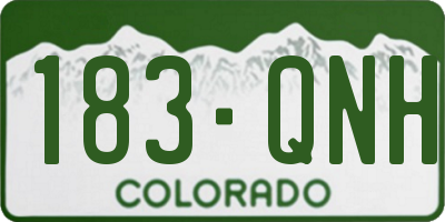 CO license plate 183QNH