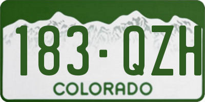 CO license plate 183QZH