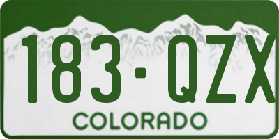 CO license plate 183QZX