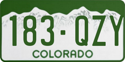 CO license plate 183QZY