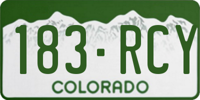 CO license plate 183RCY