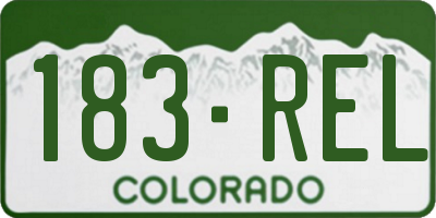 CO license plate 183REL