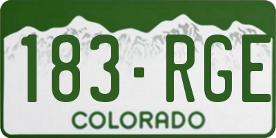 CO license plate 183RGE