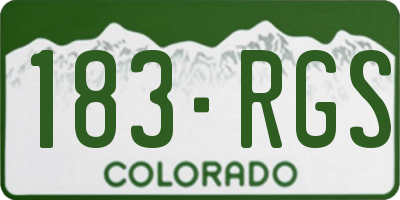 CO license plate 183RGS