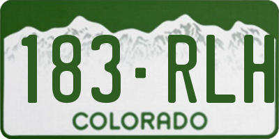 CO license plate 183RLH