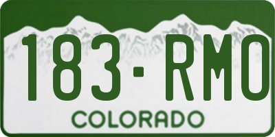 CO license plate 183RMO