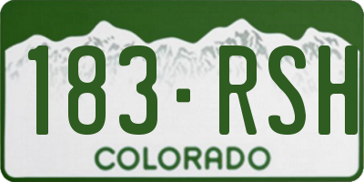 CO license plate 183RSH