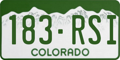 CO license plate 183RSI