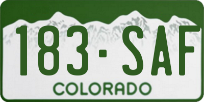 CO license plate 183SAF