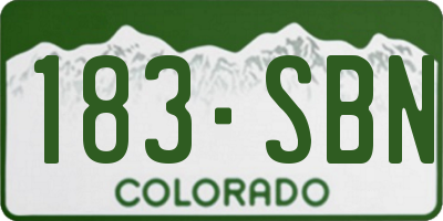 CO license plate 183SBN
