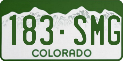CO license plate 183SMG