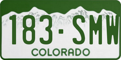 CO license plate 183SMW
